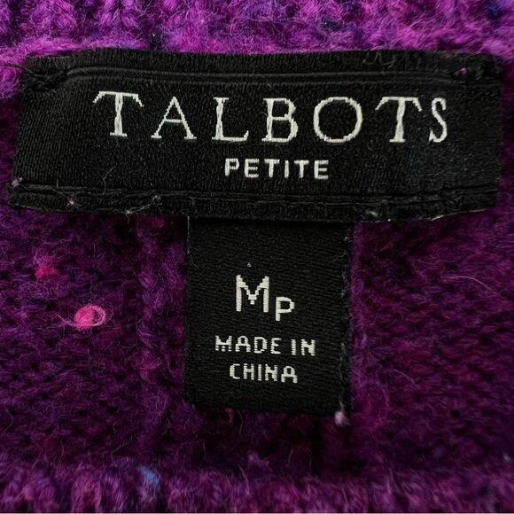Talbot Petite Cable Knit Pima Cotton Sweater Size Mp - Picture 3 of 4